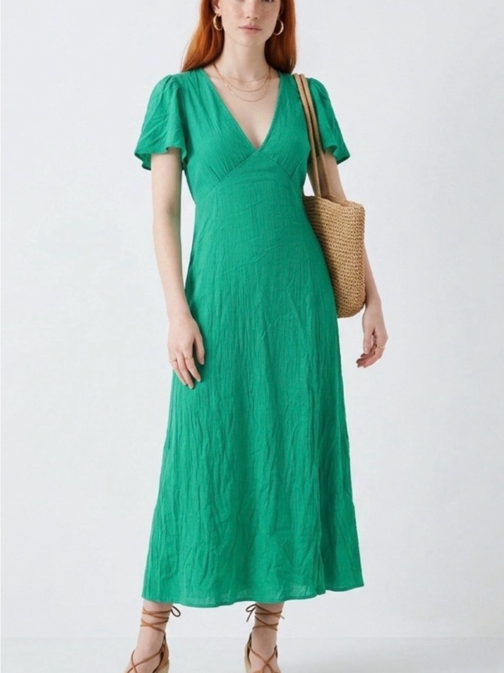 Billabong Emerald Green V-Neck Maxi Dress